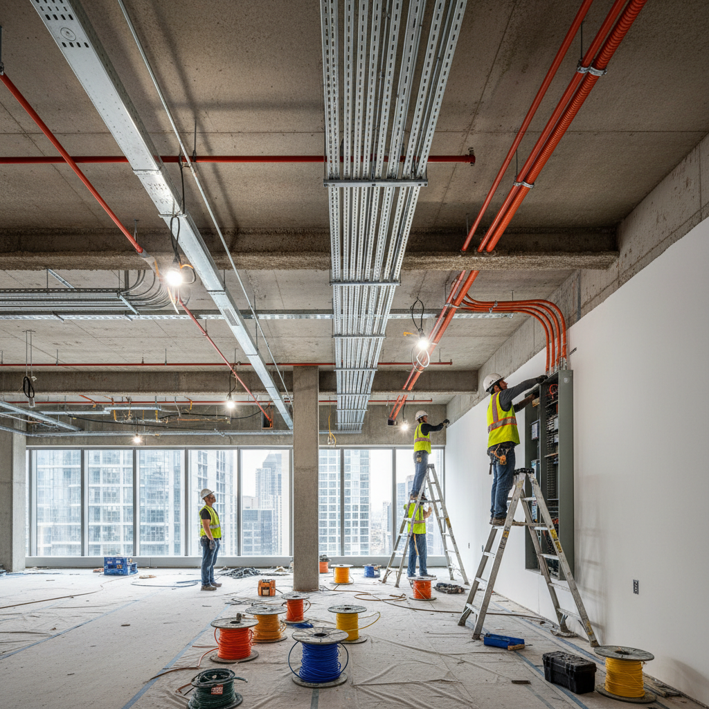 Commercial building electrical construction